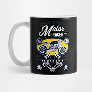 Motor Racer, Vintage Retro Classic Mug